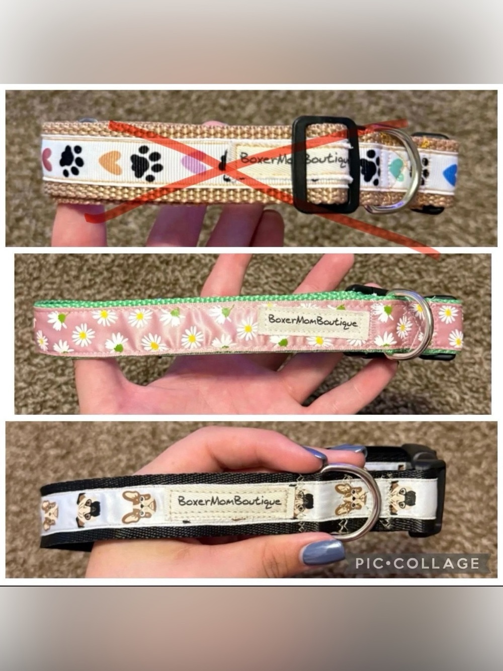 Boxer Mom Boutique Handmade Collar - Size Medium